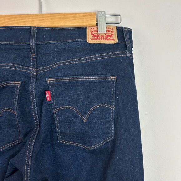 Levi's Jeans Womens 31 Dark Wash Slimming Boot Cut Mid Rise Stretch Pants - Picture 8 of 9